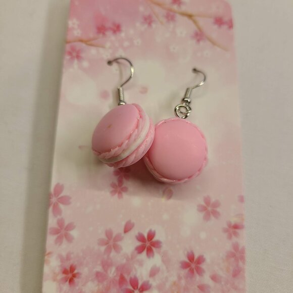 PINK MACARON EARRINGS - Picture 1 of 2
